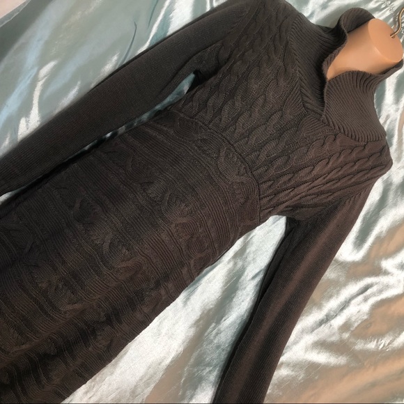 Grey cabled classy sweater dress, L - Picture 7 of 7